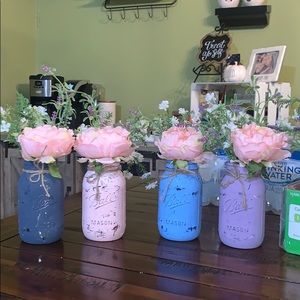 Set of 12 Decorative Quart sized mason jars